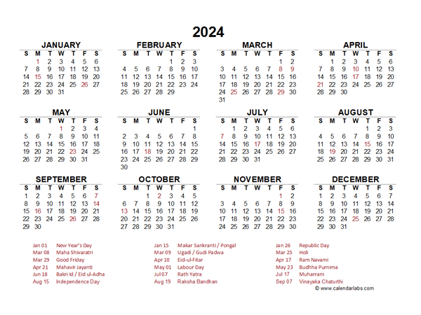 Indian Holidays Calendar 2024 Inge Regine