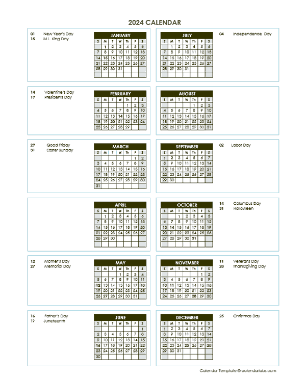 Vertical Calendar Template 2024 Printable Willa Julianne