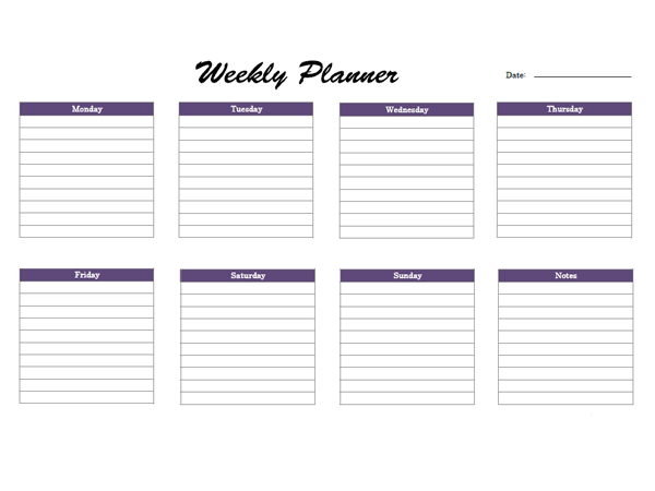 Free Weekly Onenote Planner Free Printable Templates