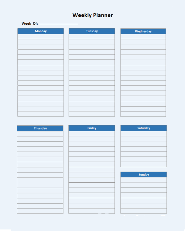 Onenote Weekly Planner Template Free Printable Templates