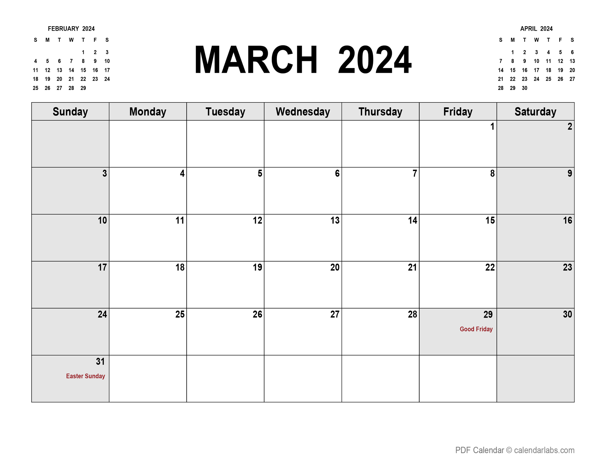 2024 March Calendar Free Printable Downloadable Sydel Fanechka