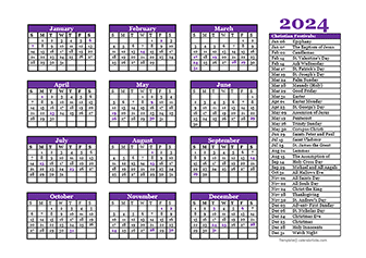2024 Christian Calendar – Christian Religious Festival Calendar 2024