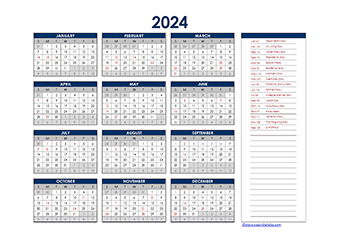 2024 Excel Calendar One Page Printable Evvy Oralia