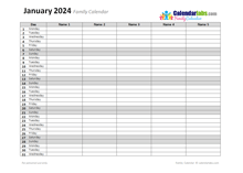 Free 2024 Family Calendar Templates - CalendarLabs