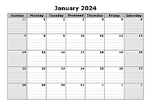 2023 2024 2025 Year at a Glance Editable Printable Yearly Agenda, Letter  Size and A4 with Sunday and Monday Starts