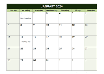 Wall Calendar Template 2024 Google Docs
