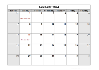 2024 Printable Monthly Calendar Template Mala Sorcha