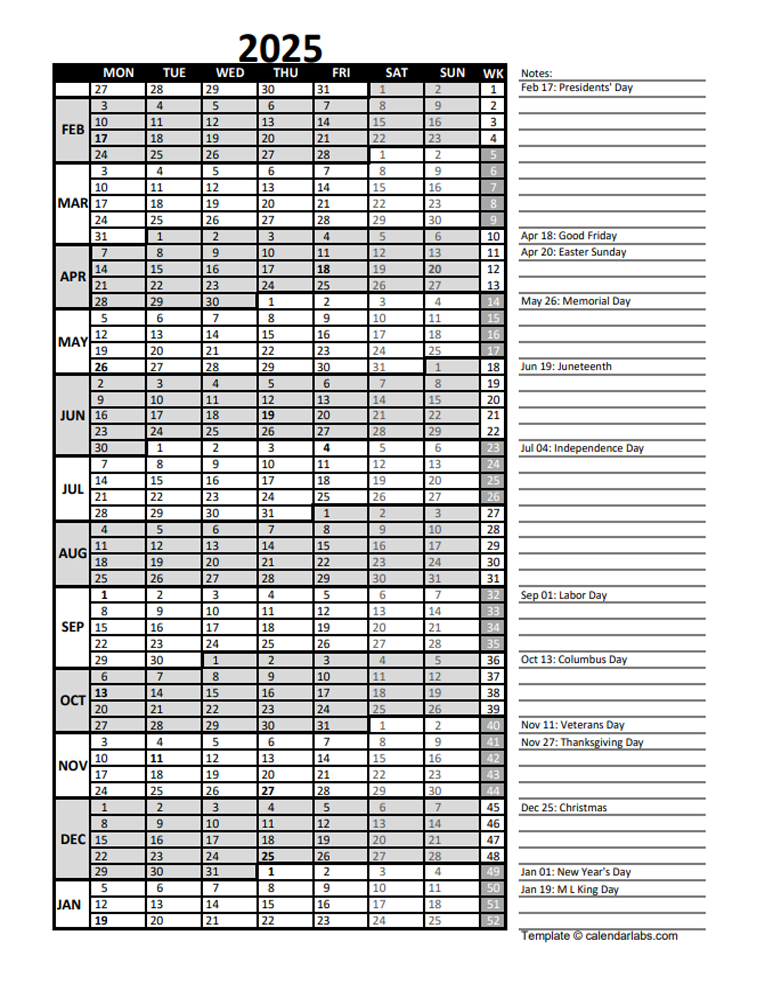 2025 AccountingMonthEndCloseCalendar Free Printable Templates