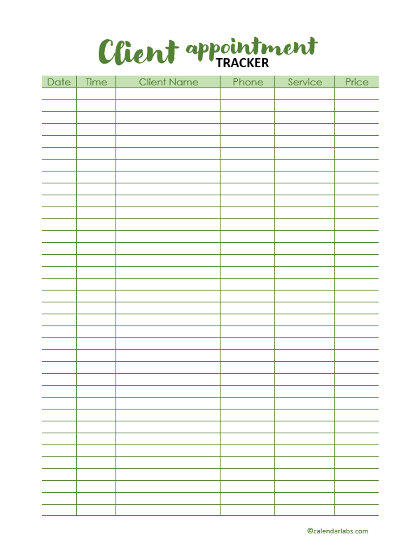 2025 Appointment Calendar Template Free Printable Templates