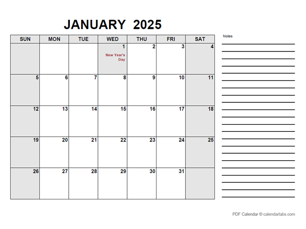 2025 Calendar With Canada Holidays PDF Free Printable Templates