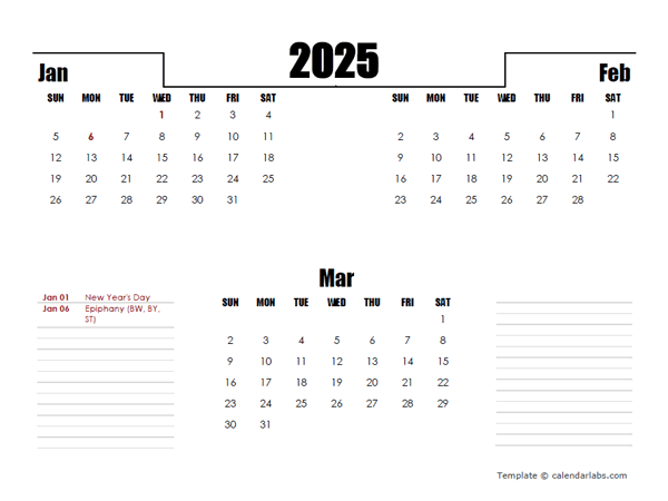 2025 Germany Quarterly Planner Template