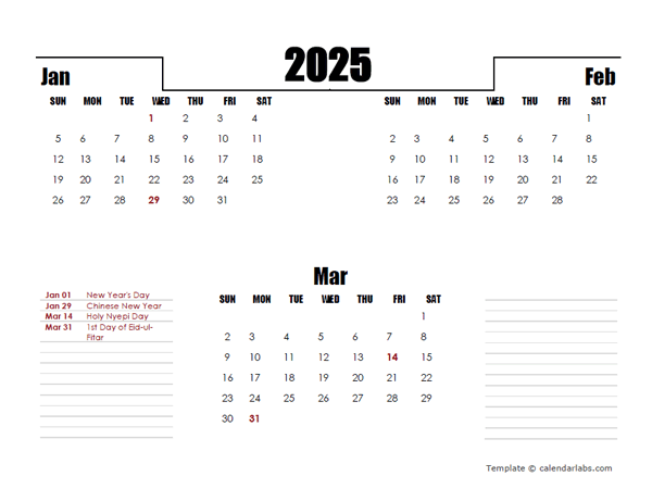 2025 Indonesia Quarterly Planner Template