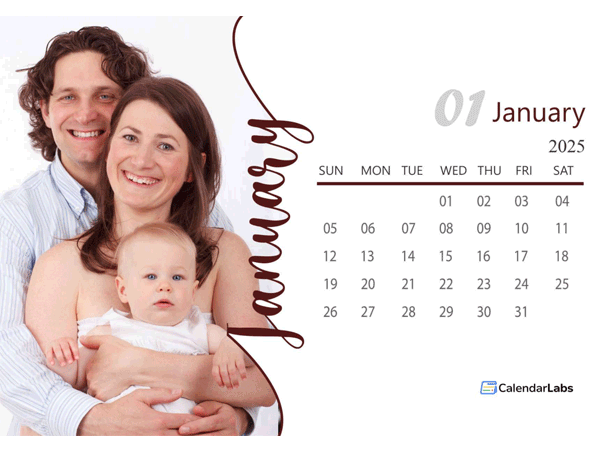 2025 Landscape Printable Photo Calendar