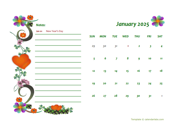 2025 UAE Calendar Free Printable Template