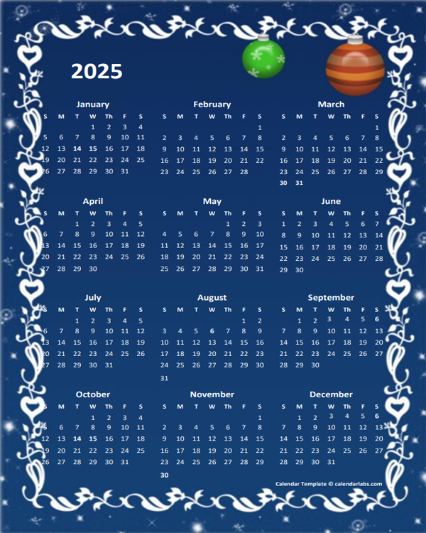 2025 Yearly Calendar Design Template Free Printable Templates