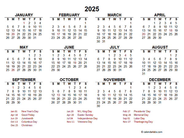 2025 Yearly Calendar Template Excel Free Printable Templates