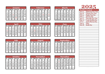 buddhist calendar template