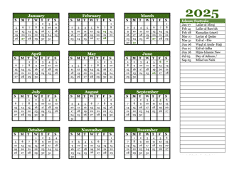 2025 Islamic calendar