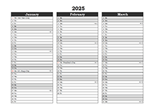 2025 Printable Apple Numbers Holiday Calendar