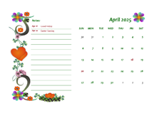 April 2025 Calendar Dates