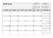 April 2025 Planner Template