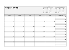 August 2025 Planner Template