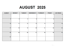 August 2025 PDF Calendar