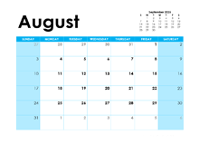 August 2025 Calendar with Holidays