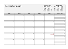 December 2025 Planner Template