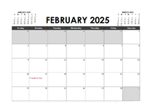 February 2025 Calendar Excel