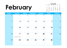 February 2025 Calendar with Holidays