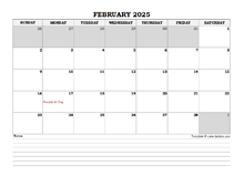 February 2025 Planner Excel