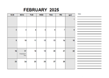 Free Printable February 2025 Calendar PDF