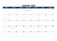 January 2025 Blank Calendar