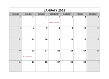 January 2025 Printable Calendar