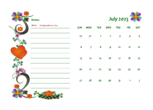 July 2025 Calendar Dates