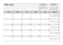 July 2025 Planner Template