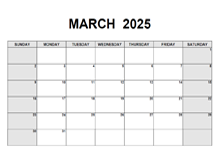 March 2025 PDF Calendar