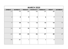 March 2025 Printable Calendar