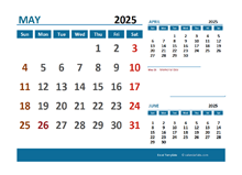 May 2025 Excel Calendar with Holidays