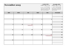 November 2025 Planner Template