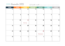 November 2025 Planner Template