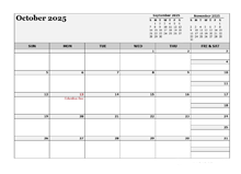 October 2025 Planner Template