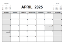 Printable April 2025 Calendar PDF