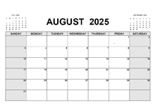 Printable August 2025 Calendar PDF