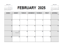 Printable February 2025 Calendar PDF