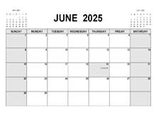 Printable June 2025 Calendar PDF