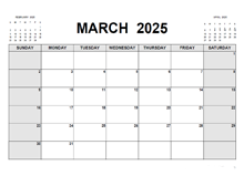 Printable March 2025 Calendar PDF