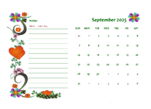 September 2025 Calendar Dates