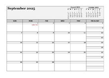 September 2025 Planner Template